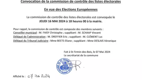 Commission de contrôle - Liste Electorale